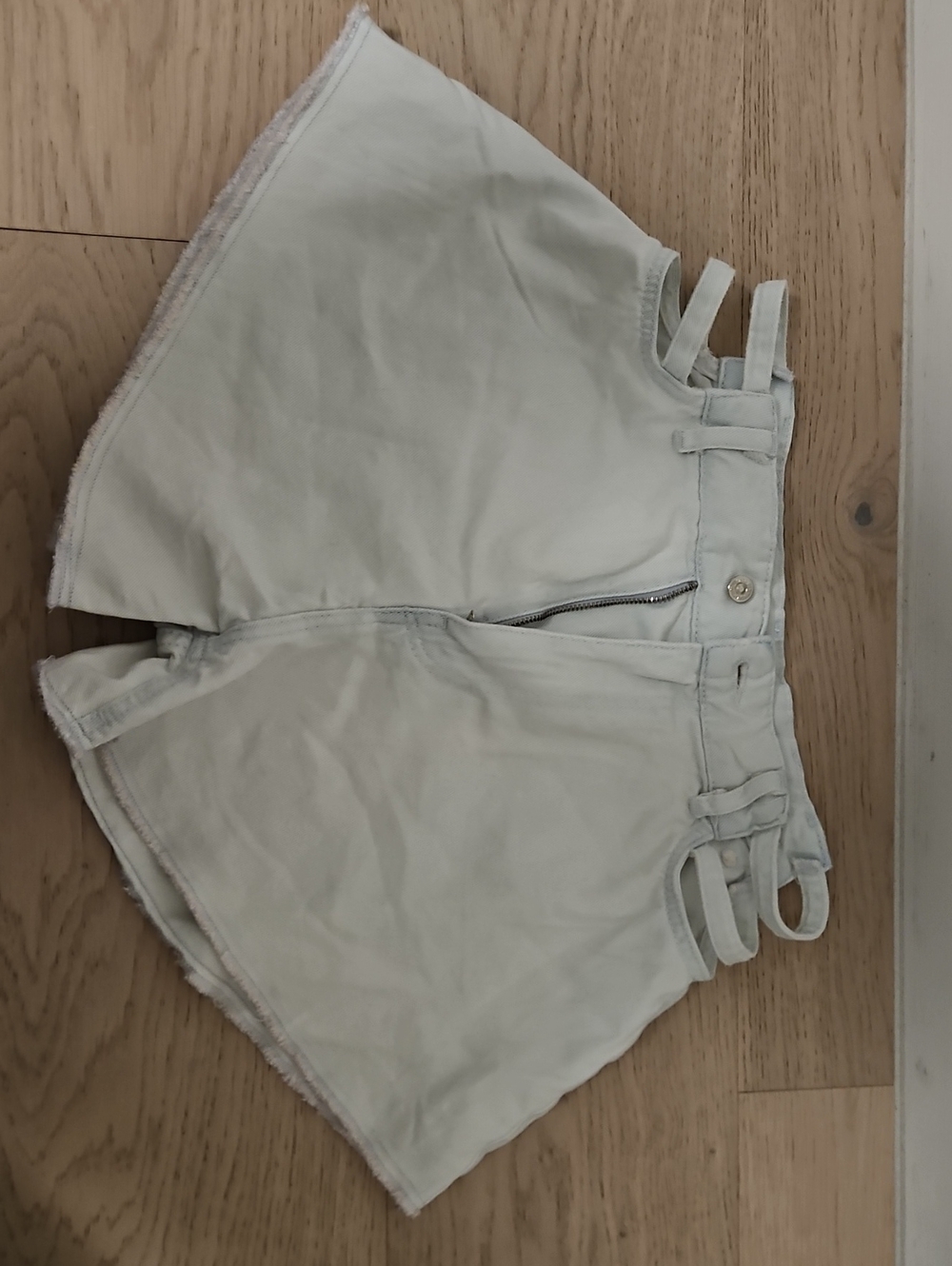 High-Waist Cream Triple-Strap Women's Shorts